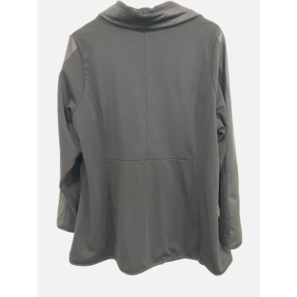 DG2 Diane Gilman- black long sleeve jacket & faux leather trim- women's size 1X - Picture 6 of 6